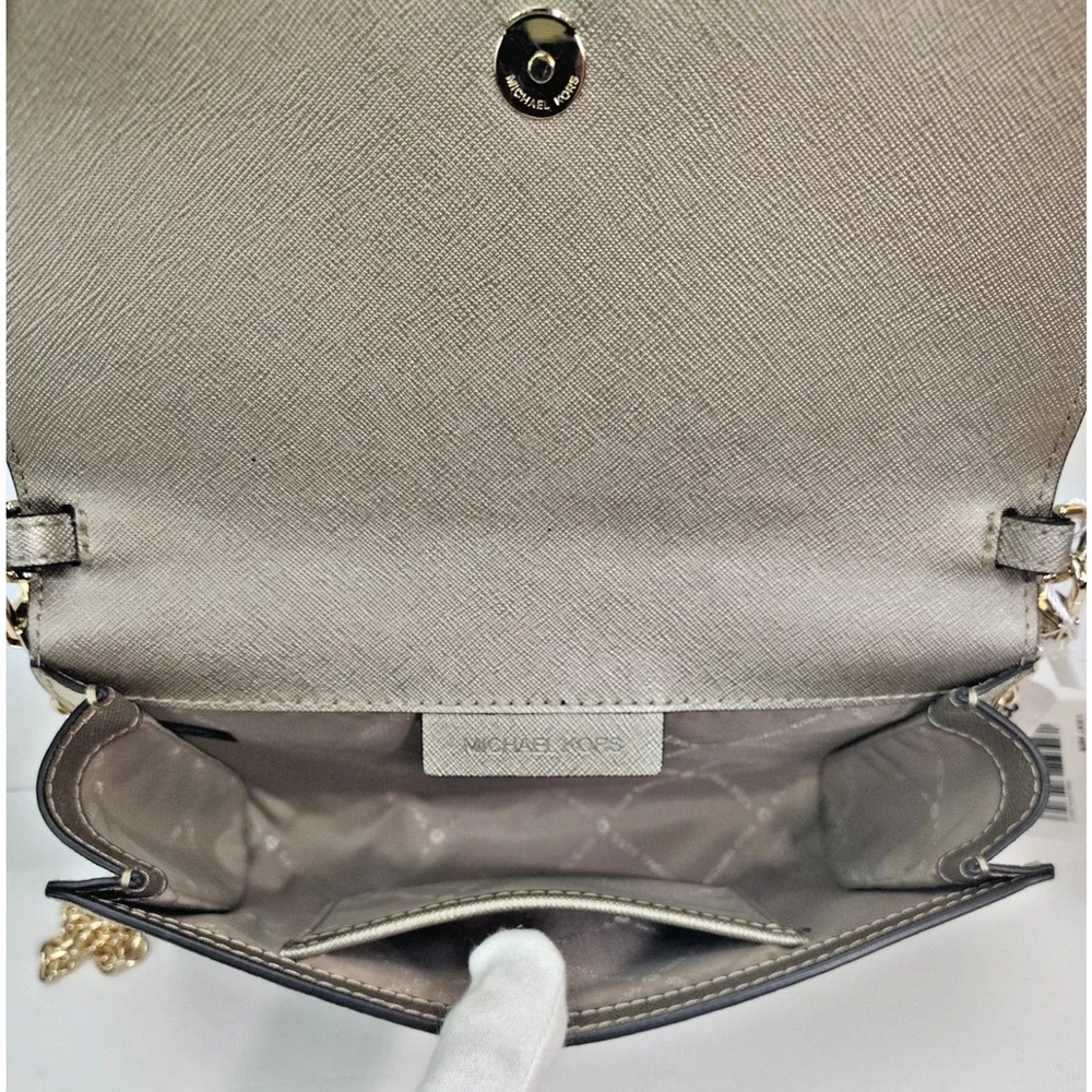 Michael Kors Mona Leather Clutch/Crossbody/Shoulder Bag - Metallic Gold - NWT